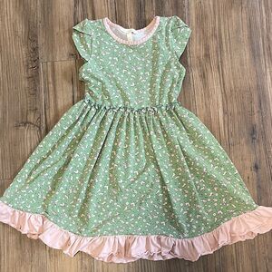 Matilda Jane Green and Pink Floral Dress SPRING print so cute! Size 8
